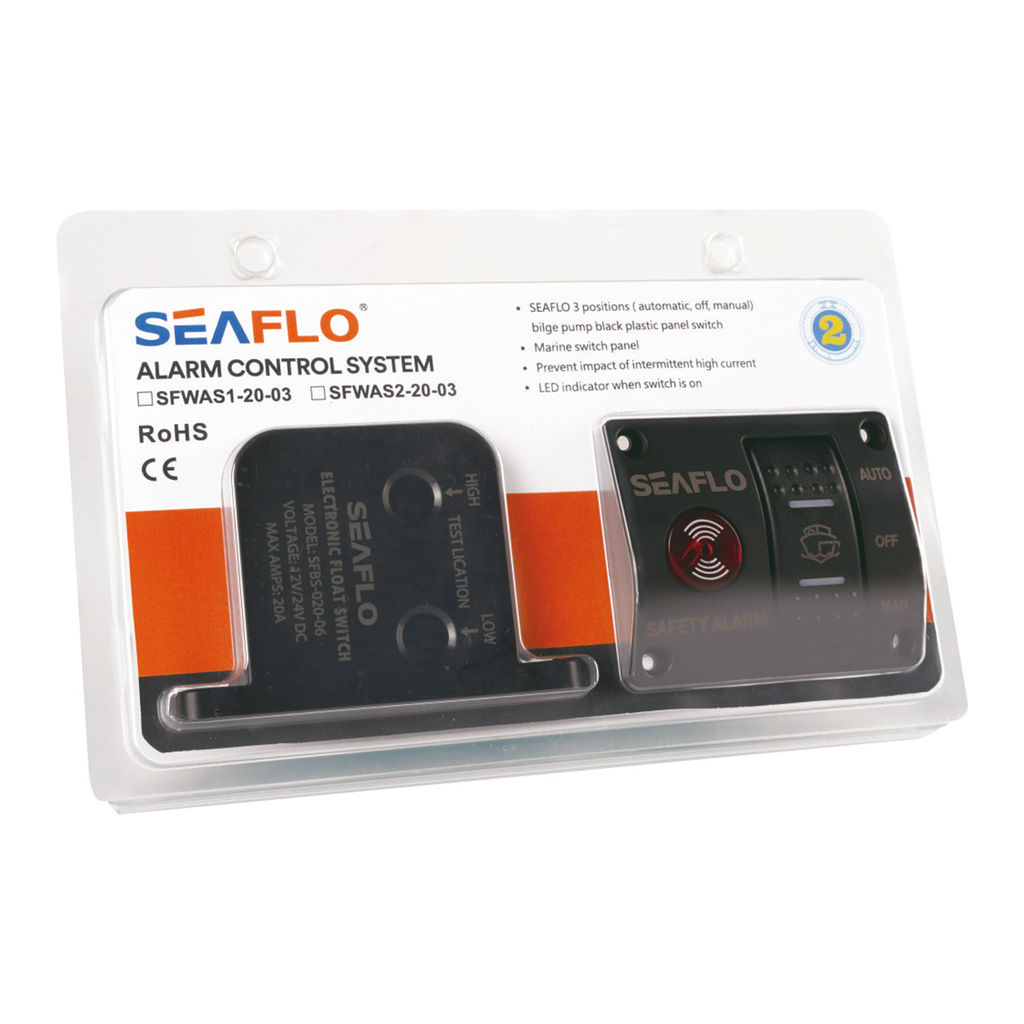 SEAFLO Alarm-Kontrollsystem, elektrischer Feld-Bilgenschalter und Alarm-Schalttafel (24 Volt) - Seaflo Online Shop