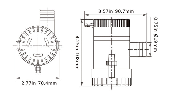 SEAFLO 01 Serie Nicht automatische Bilgepumpen, 750GPH 12V