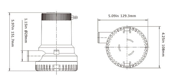 SEAFLO 01 Serie Nicht automatische Bilgepumpen, 1500GPH 12V