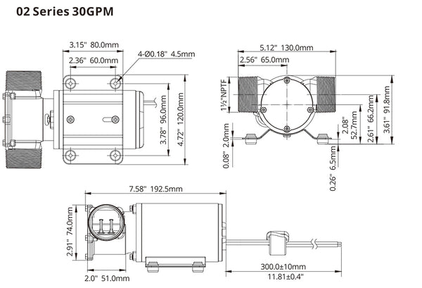 Seaflo 12V Ballastpumpe der Serie 02  30GPM