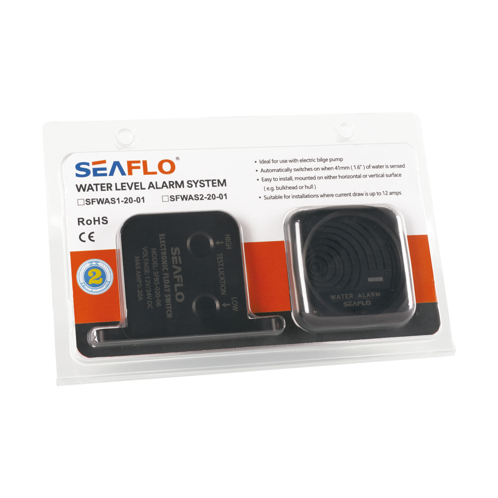 SEAFLO Wasserstandsalarmsystem, elektrischer Bilgenschalter und ein 95 dB Alarm (24 Volt) - Seaflo Online Shop