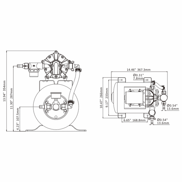 SEAFLO 55-Serie Wasserpumpe und Speichertank-System - 24V DC, 5,0 GPM, 60 PSI - Seaflo Online Shop