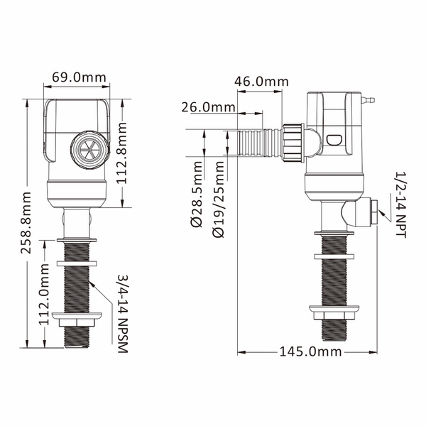 SEAFLO 13C Series Straight Livewell/Baitwell Pump, 1100GPH - Seaflo Online Shop