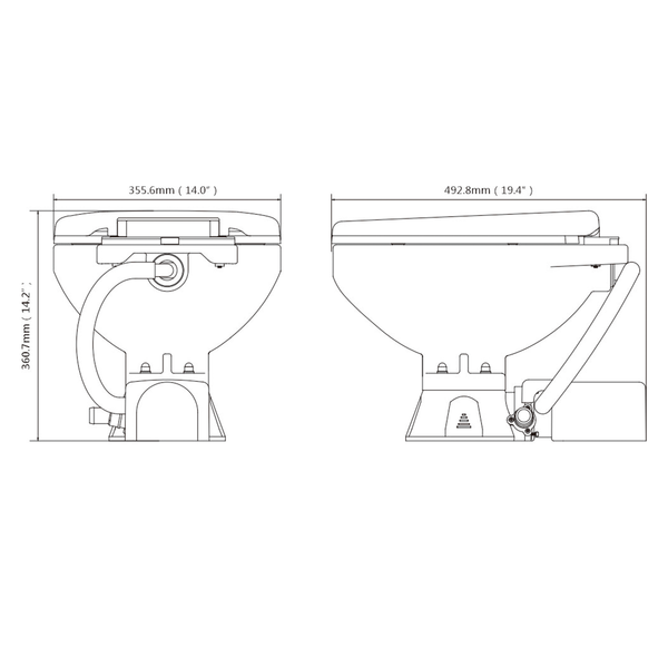 SEAFLO Elektrische Marine Toilette 12V Elektrische Wasserspülung Marine Toilette Großformat