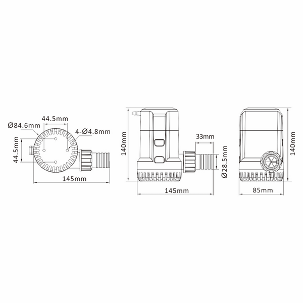 SEAFLO 13B Serie Elektronische Zeitschaltuhr Induktion Automatische Bilgepumpe, 1500GPH - Seaflo Online Shop