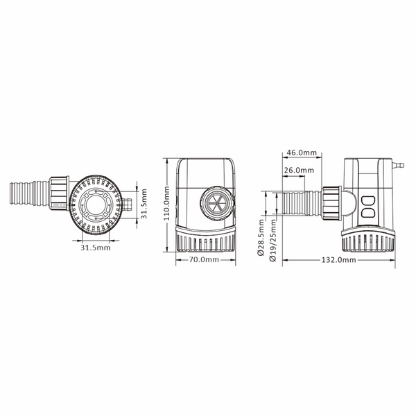 SEAFLO 13B Serie Elektronische Zeitschaltuhr Induktion Automatische Bilgepumpe, 1100GPH - Seaflo Online Shop