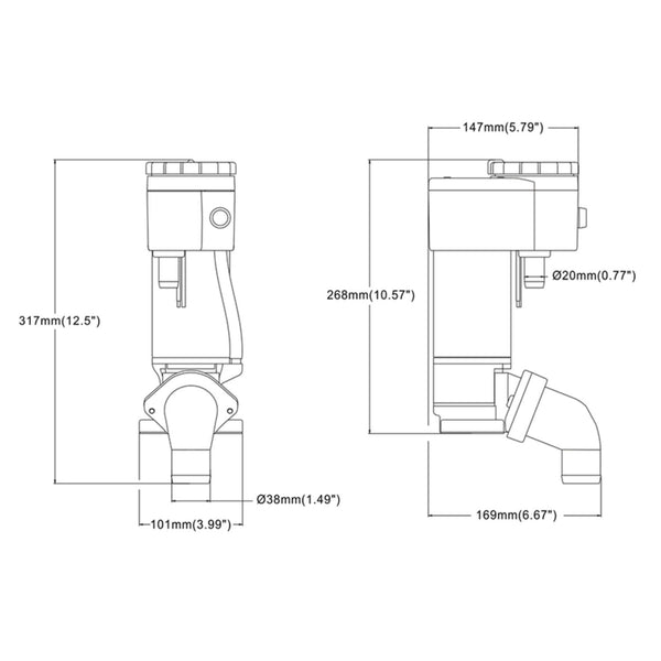 SEAFLO Umrüstsatz von manuellen auf elektrische Schiffstoiletten, 24V Elektrische Spülpumpe