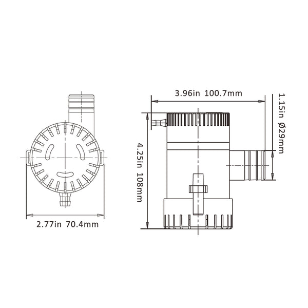 SEAFLO 01 Serie Nicht automatische Bilgepumpen, 1100GPH