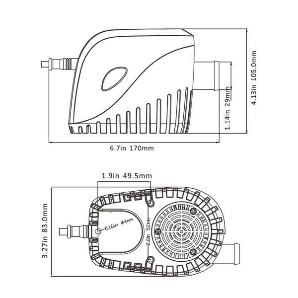 SEAFLO 011 Serie Elektromagnetische Auto-Bilgepumpen, 1100GPH