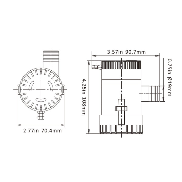 SEAFLO 01 Serie Nicht automatische Bilgepumpen, 500GPH