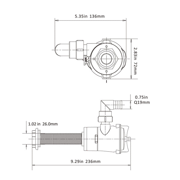 SEAFLO 04 Series Straight Livewell/Baitwell Pump, 800GPH