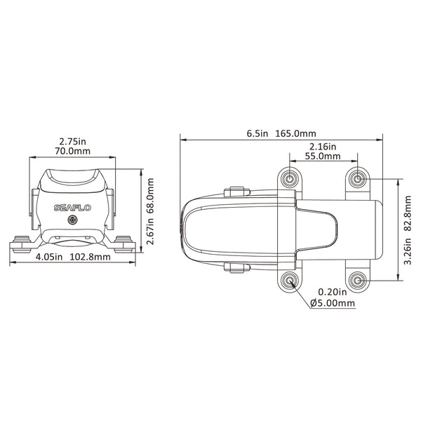 SEAFLO Wasserdruck-Membranpumpe, 1,9L/min 4,8bar,IP54 (24V)